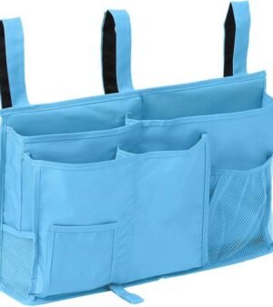 Bedside Caddy Hanging Organizer Storage Bag Pocket for Bunk and Hospital Beds, College Dorm Rooms, Baby Bed Rails, Camp - 4 Pockets and 2 Hooks